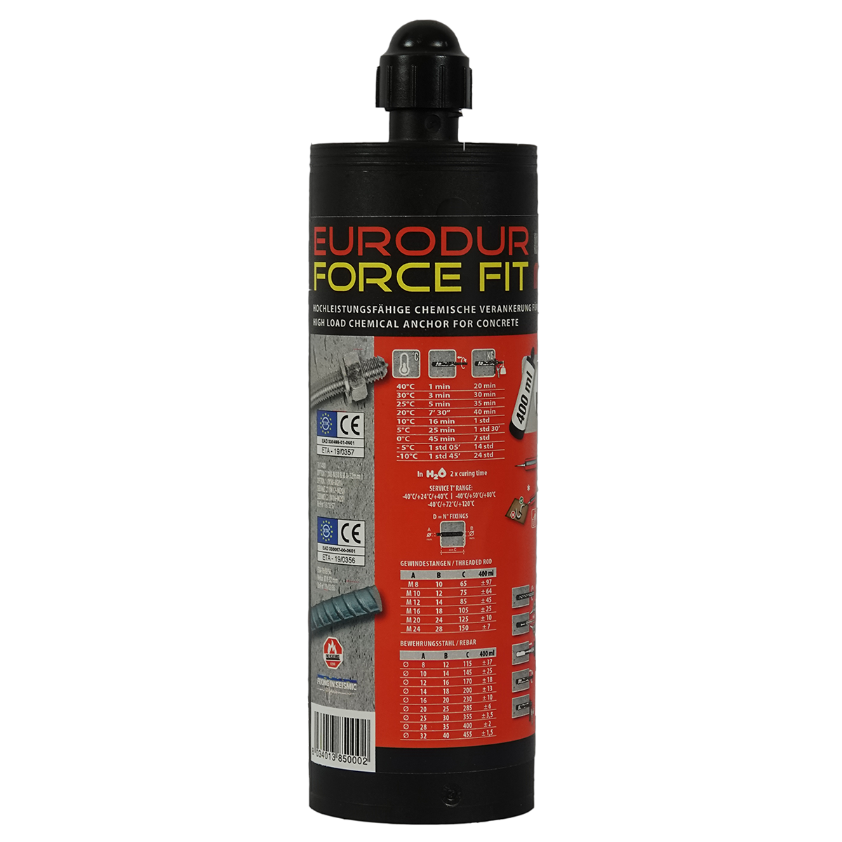 EURODUR force fit - 400 ml Koaxialkartusche inkl. Mischer *